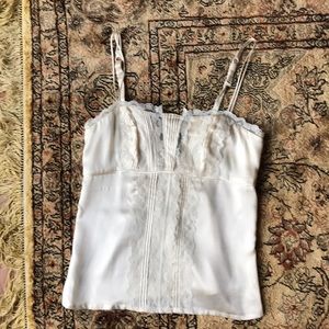 Ivory satin camisole in XXS-White House Blk Mkt
